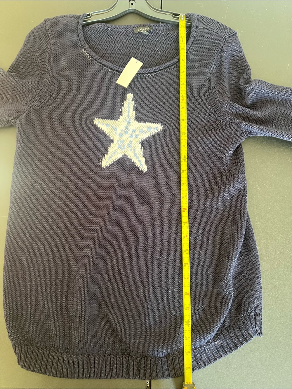 Navy Star Knit Sweater Talbots M - Picture 5 of 5